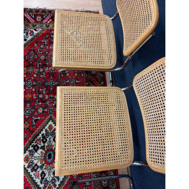 Mid-Century Modern Authentic Mid-Century Italian Cesca Cantilever Chairs Attributed to Marcel Breuer For Sale - Image 3 of 5