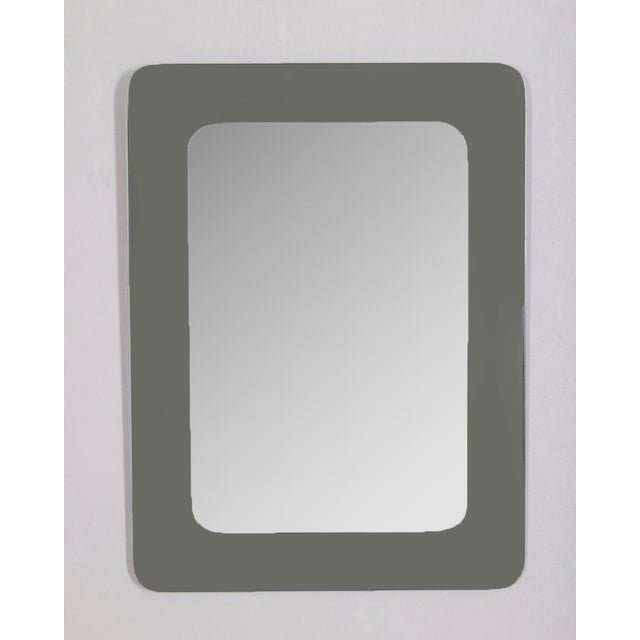 Blue Vintage Italian Smoked Glass Wall Mirror, 1970s For Sale - Image 8 of 8