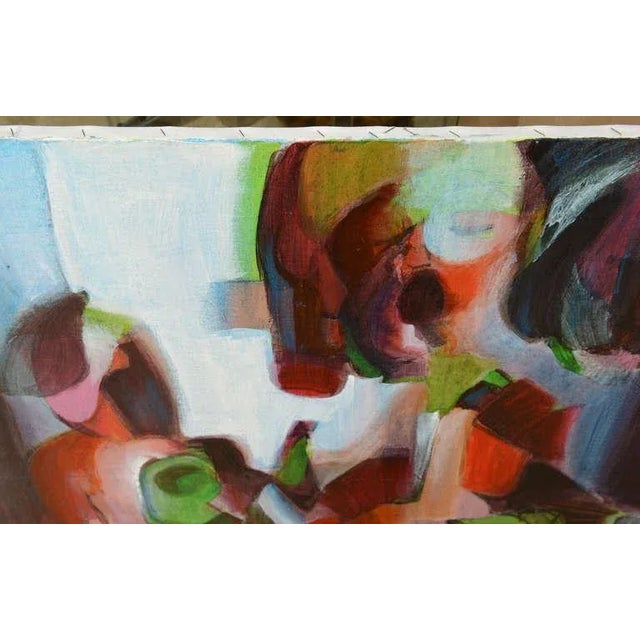 Burnt Orange Vintage 1960's George Coggeshall Signed Abstract Colorful Painting Mid Century Modern For Sale - Image 8 of 9