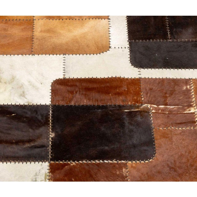 American Cowhide Patchwork Carpet, 9' 8" X 6' 9" For Sale - Image 3 of 7