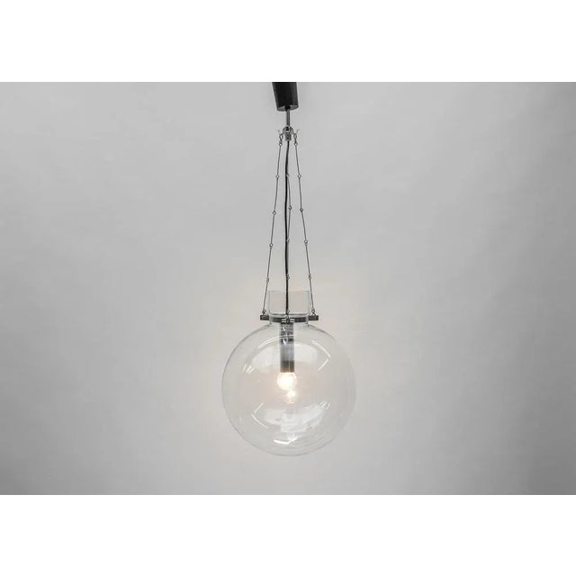 Large Mid-Century Modern Glass Pendant Lamp, 1960s For Sale - Image 4 of 12