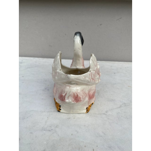 French Majolica Swan Jardiniere Circa 1900 For Sale - Image 4 of 7