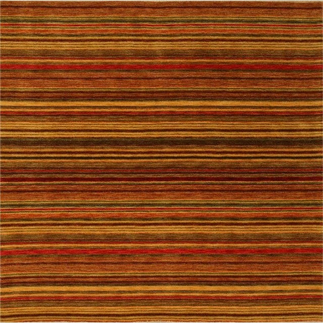 4x6 Multicolor Flat Weave Wool Earthen Banding Striped Modern Carpet Rug For Sale - Image 9 of 11