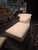Neoclassical Baker Furniture Ivory Upholstered Chaise Lounge With Dark Wood Frame For Sale - Image 3 of 6