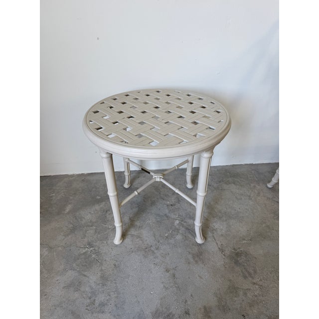 Brown Jordan Calcutta White Aluminum Outdoor Furniture - Set of 3 For Sale - Image 11 of 18