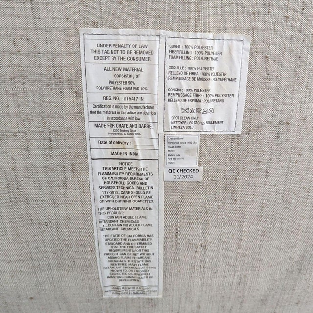 Metal Crate and Barrel Valle Modern Lounge Chair With Black Metal Frame For Sale - Image 7 of 9