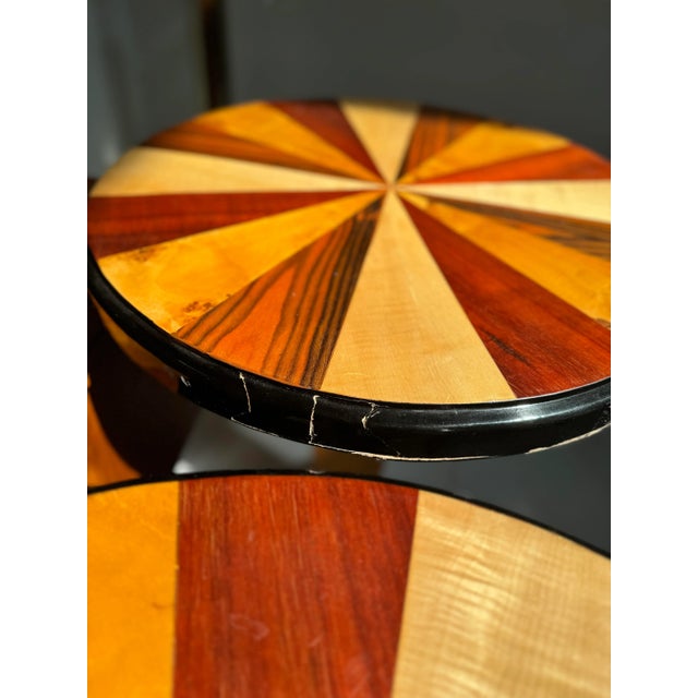 A Set of 2 Late 20th Century Art Deco Style Burl Side Tables For Sale In Houston - Image 6 of 12