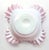 1940s Vintage Fenton “Peach Crest” Pink & Milk Glass Ruffled Crimped Bowl For Sale In Dallas - Image 6 of 7
