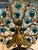 VIntage Art Deco Crystal and Brass Czechoslovakian Beaded Peacock Lamp For Sale - Image 4 of 14