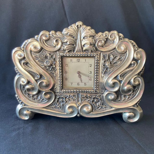 19th Century Large Clock in Silver, 1887 For Sale - Image 14 of 15