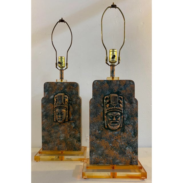 Mid 20th Century Matching Mid-Century Asian Inspired Table Lamps C.1950 - a Pair For Sale - Image 5 of 11