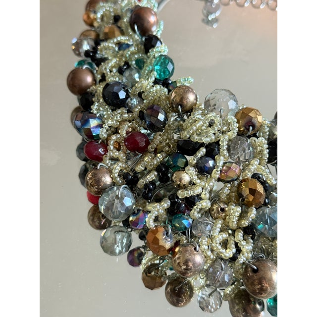 1990s Y2k Maximalist Beaded Cluster Bib Necklace For Sale - Image 4 of 15