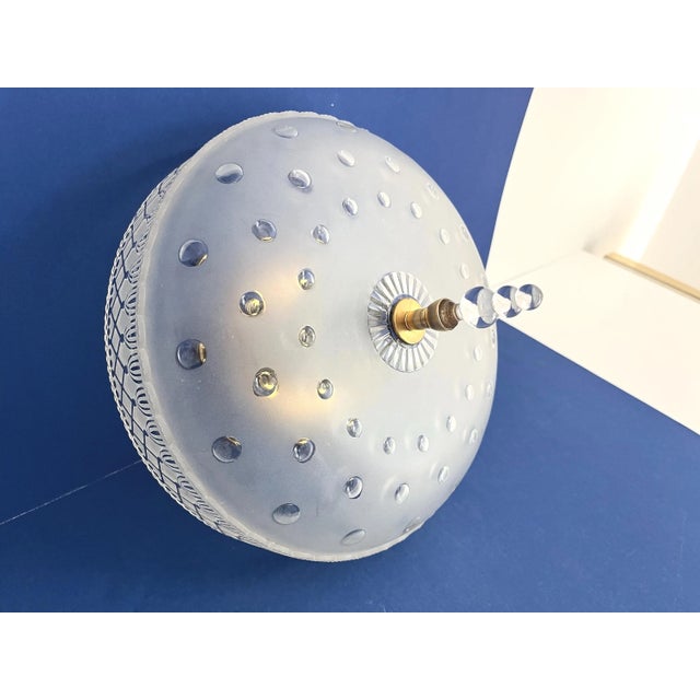Metal Deco Cut Glass Ceiling Light, 1940s For Sale - Image 7 of 18