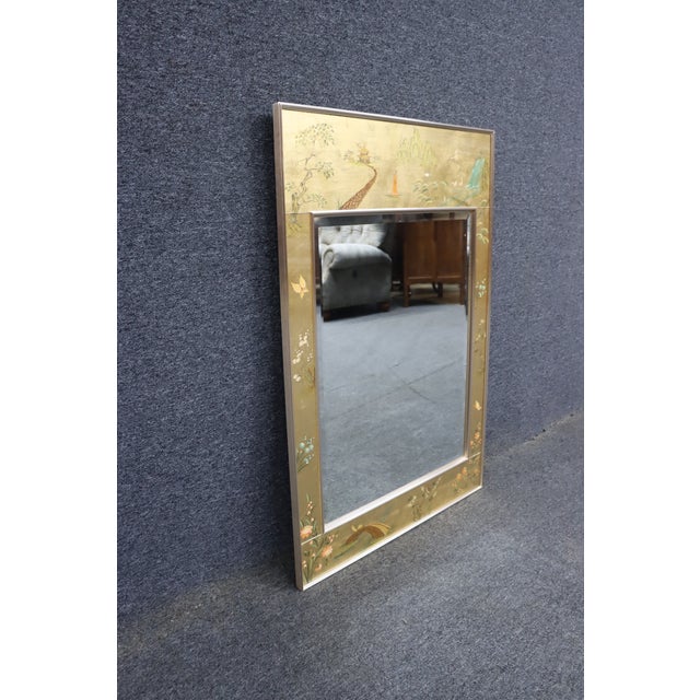 Late 20th Century LaBarge Chinoiserie Painted Wall Mirror For Sale - Image 5 of 12