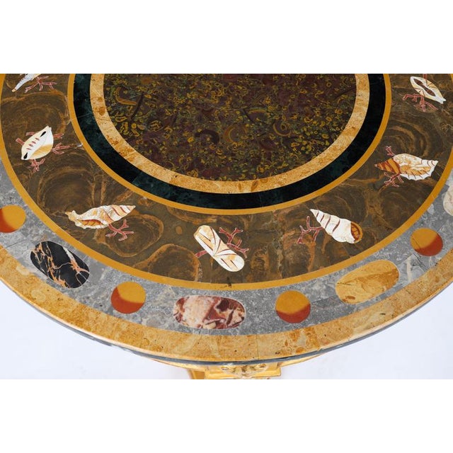 Stone Vintage Giltwood Specimen Marble Occasional Tables, Set of 2 For Sale - Image 7 of 14