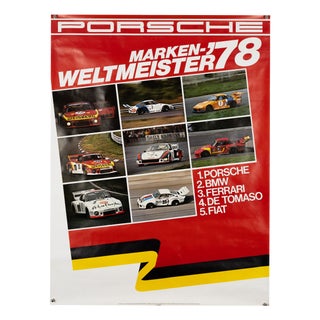 Porsche World Champions Poster by Advertising Agency Strenger, 1978 For Sale