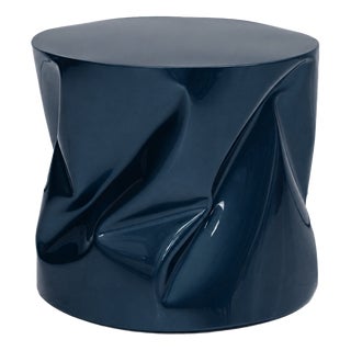 Sculptural Blue Lacquered Metal Side Table, 1990s For Sale