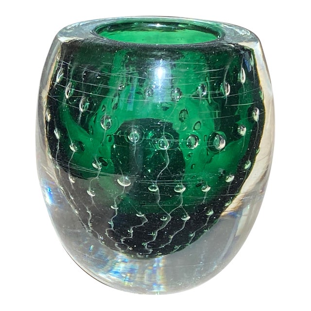 Mid-Century Green Murano Glass Toothpick Holder For Sale