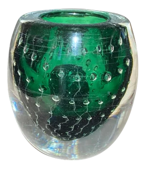 Mid-Century Green Murano Glass Toothpick Holder