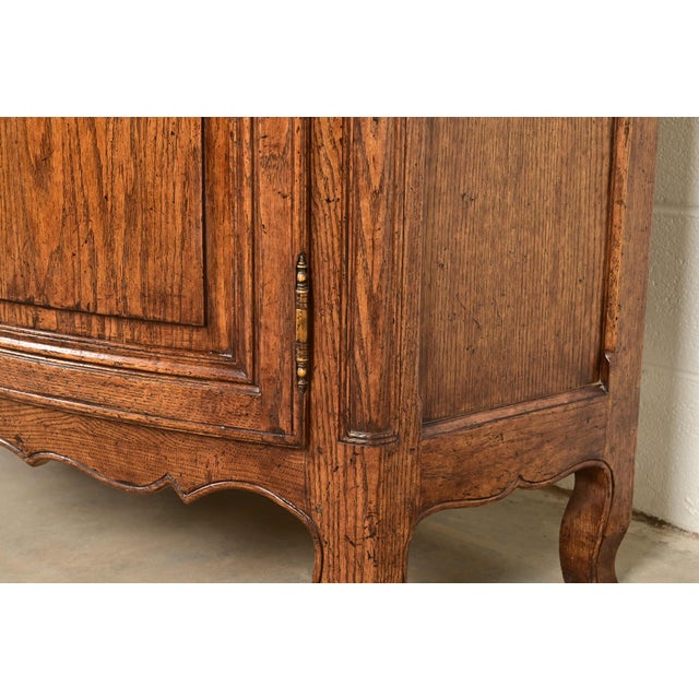 Minton Spidell French Provincial Louis XV Carved Oak Sideboard or Bar Cabinet For Sale - Image 10 of 15