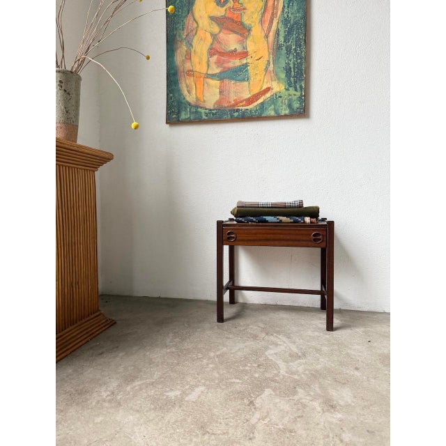 Mahogany Bedside Table by Jacques Hauville for Roche Bobois, 1950s For Sale - Image 12 of 18