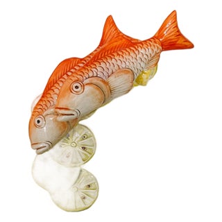 Italian Majolica Ceramic Fish Serving Platter by Le Ceramiche Bassano Del Grappa For Sale