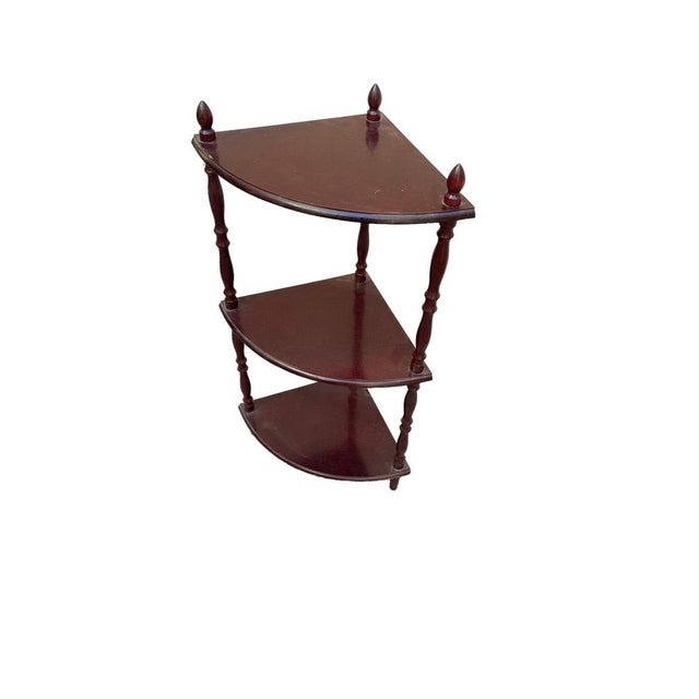 Small corner cabinet, mahogany, 20th century Corner cabinet with shelves, 20th century, in mahogany. Dimensions: 30x30cm,...