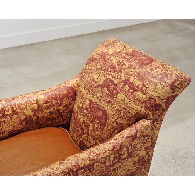 Terra Cotta Rose Tarlow Regency Sabreleg Arm Chair With Safari Fabric For Sale - Image 8 of 18