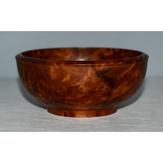 Brown Vintage Thuya Wood Root Handcrafted Grain Bowl For Sale - Image 8 of 11