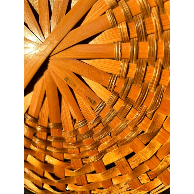 Late 20th Century Tall Cylindrical Woven Basket For Sale In Milwaukee - Image 6 of 6