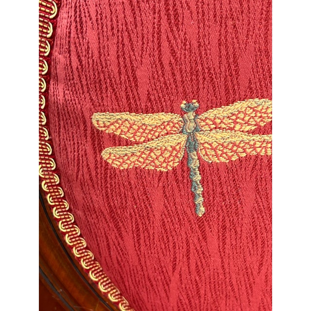 Pair of French Louis XV Style Balloon Back Chairs, Dragonfly Upholstery, Walnut Finish a Pair For Sale - Image 10 of 12
