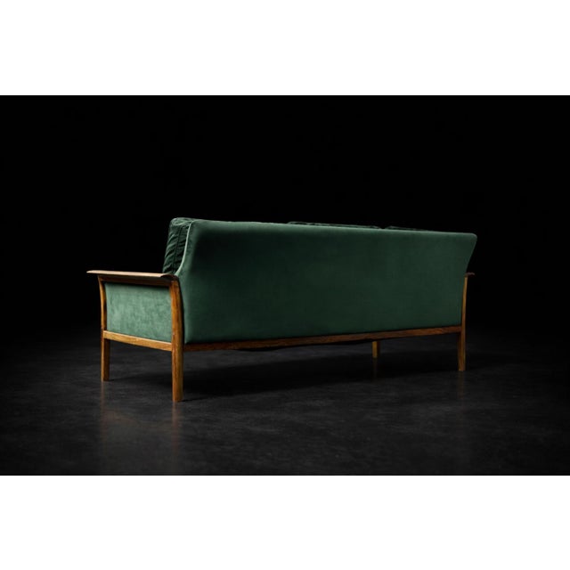 Vintage Norwegian Rosewood and Bottle Green Velour Sofa and Chair by Knut Sæter for Vatne Møbler, 1960s, Set of 2 For Sale - Image 17 of 18