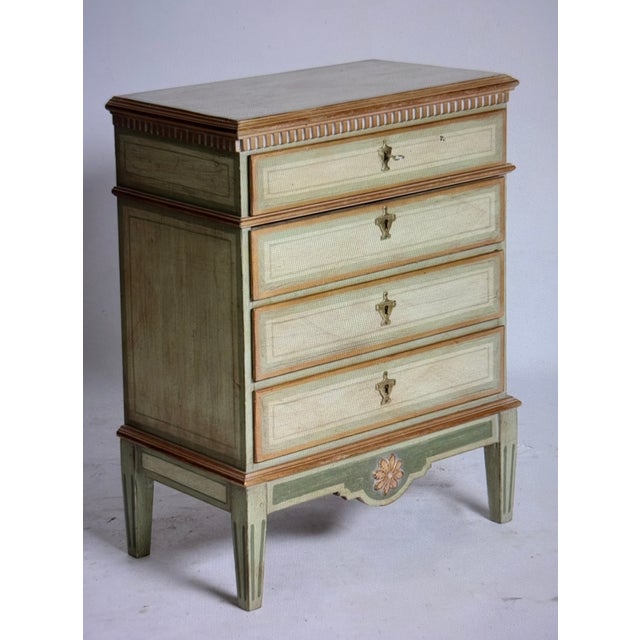 Late 19th Century Gustavian Chest of Drawers in Pastel Colors, 1890 For Sale - Image 5 of 8