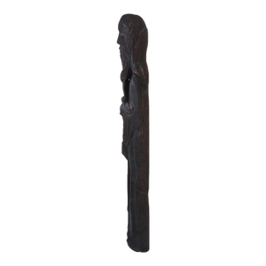 Tall Chinese Carved Wood Immortal Sculpture, 33"