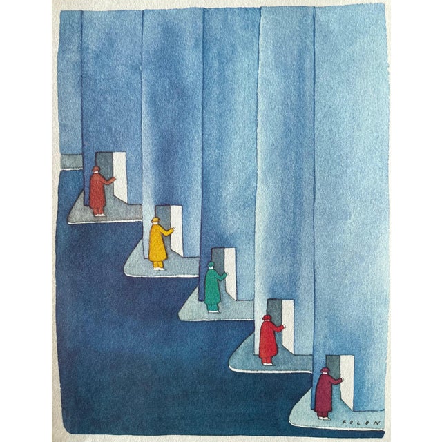 Jean-Michel Folon, Une porte s'ouvre, Etching For Sale
