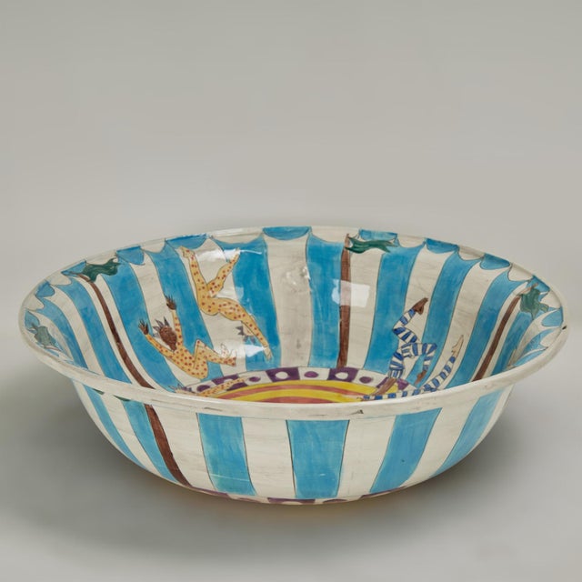 Late 20th Century Vintage Ceramic Circus Bowl on Elephant Stand by Dan and Nisha Ferguson For Sale - Image 5 of 17