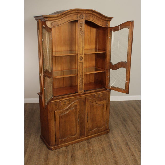 French Country Henredon French Country Style Monumental Bookcase Cabinet For Sale - Image 3 of 12
