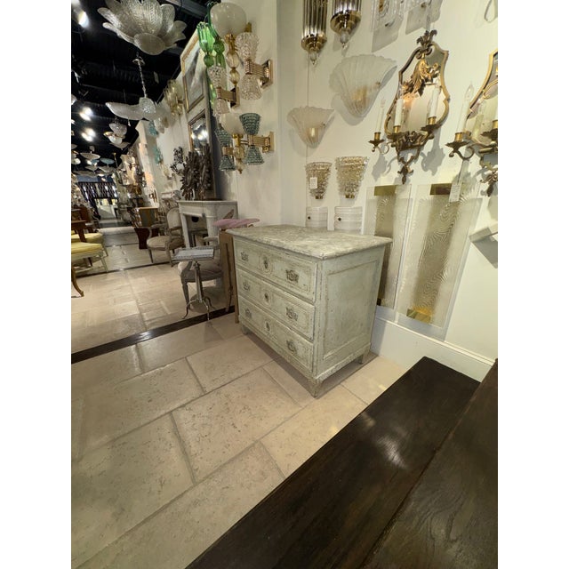 19th Century 19th C. French Louis XVI Painted Commode For Sale - Image 5 of 6