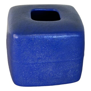 Vintage Blue Vase in Ceramic by Alessio Tasca, 1970s For Sale