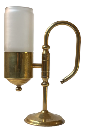 Vintage Maritime Oil Lamp in Brass & Glass from Cawa, Denmark, 1970s