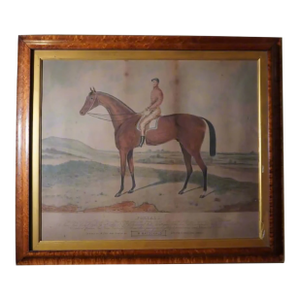 Hand Colored Foxhall Art Piece, 19th Century, Framed