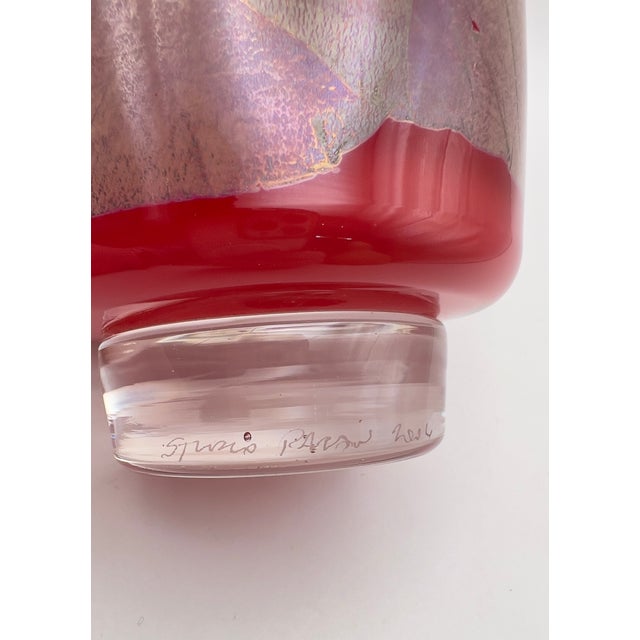 This vibrant hand-blown art glass vase from Studio Paran is from their Ensō Collection, inspired by Zen calligraphy,...