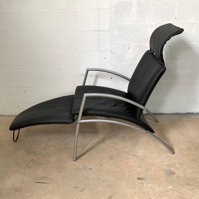 Late 20th Century Postmodern Kebe Leather Convertible Lounge or Armchair, Denmark For Sale - Image 5 of 11