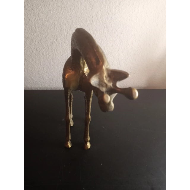 1970s Solid Hammered Brass Giraffe Figurine For Sale - Image 4 of 8