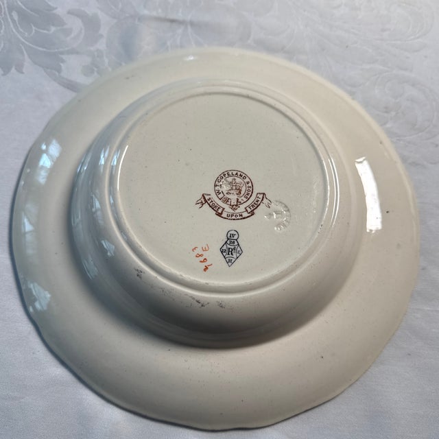 Antique Copeland Spode “Primrose” Rimmed Soup Bowl - 6 Available For Sale - Image 10 of 11