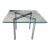 Mid 20th Century Barcelona Style Chrome X-Base Glass Top Side Table, Mid-Century Modern For Sale
