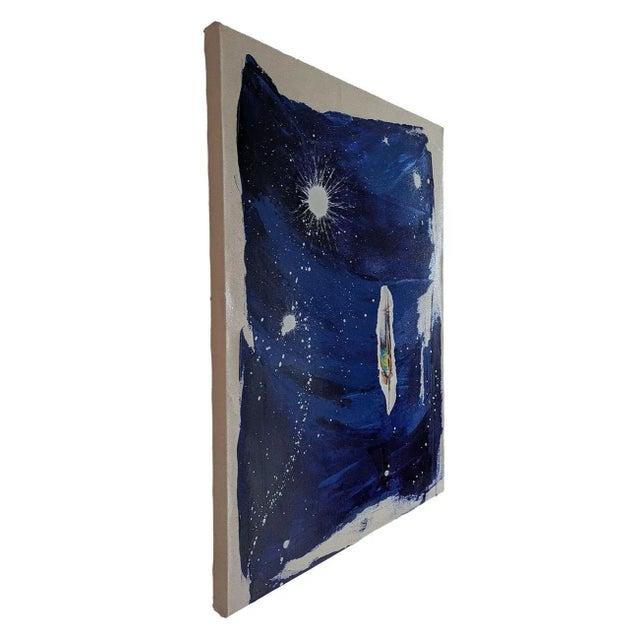 Contemporary Abstract Acrylic, Photographic Print on Paper on Canvas Painting “The Quiet Stars 008" by Jason Engelund For Sale - Image 4 of 6