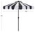 Modern Meze 9 Ft Crank Umbrella, Black Cabana Stripe/Brown Pole For Sale - Image 3 of 9
