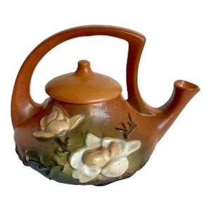 1940's Roseville Pottery Magnolia Lidded Teapot