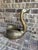 Brass Vintage Brass Swan Planters With New Christmas Floral Arrangements For Sale - Image 8 of 12